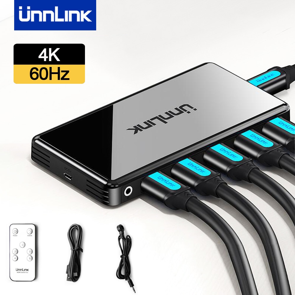 Unnlink-4K 60Hz HDMI ġ, 3x1 5x1 ó  ..